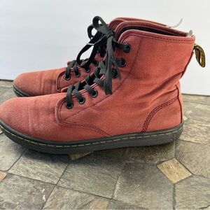 Dr. Doc Martens Shoreditch Canvas Shoes Boots Air-Wair Maroon Women's Size 7